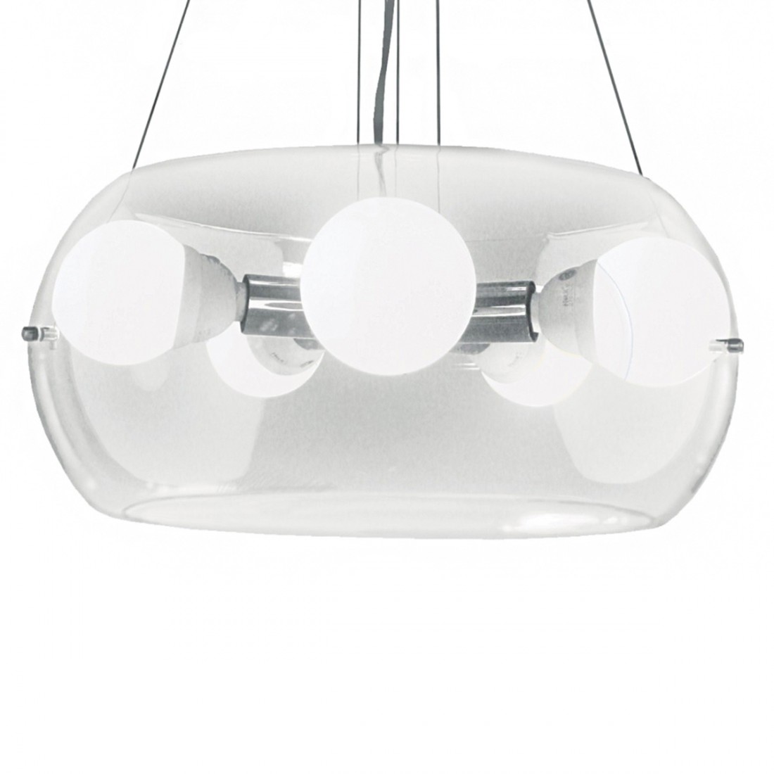 Lustre moderne en verre 5 lumières E27 max. 40W.