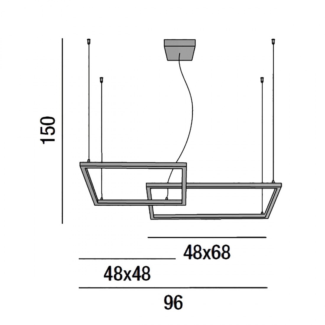 Lampadario CROSS 6593 Perenz illuminazione