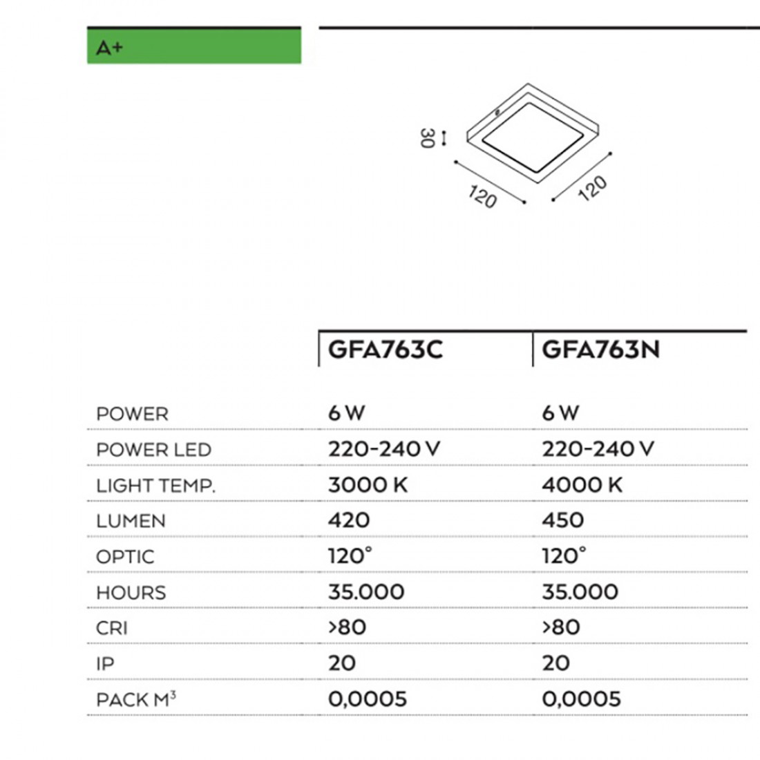 Plafoniera quadrata Gea Led SHAM Q GFA763 led integrato