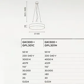 Lampadario alluminio Gea Led GPL301