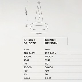 Araña de aluminio Gea Led BIHAM R GPL302 GKI300