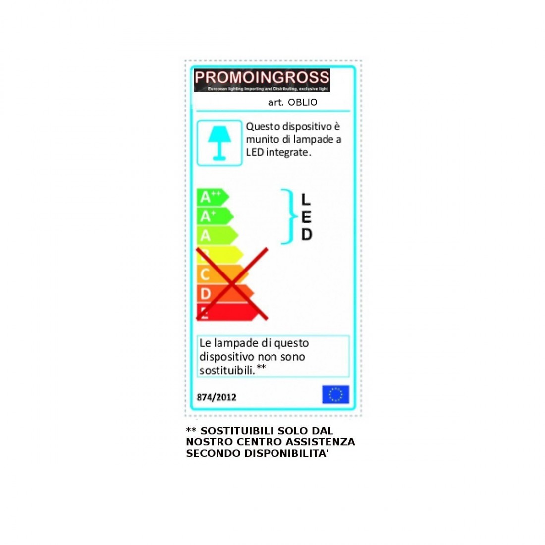 Promoingross OBLIO Q50 WH Plafonnier LED moderne, métal, méthacrylate