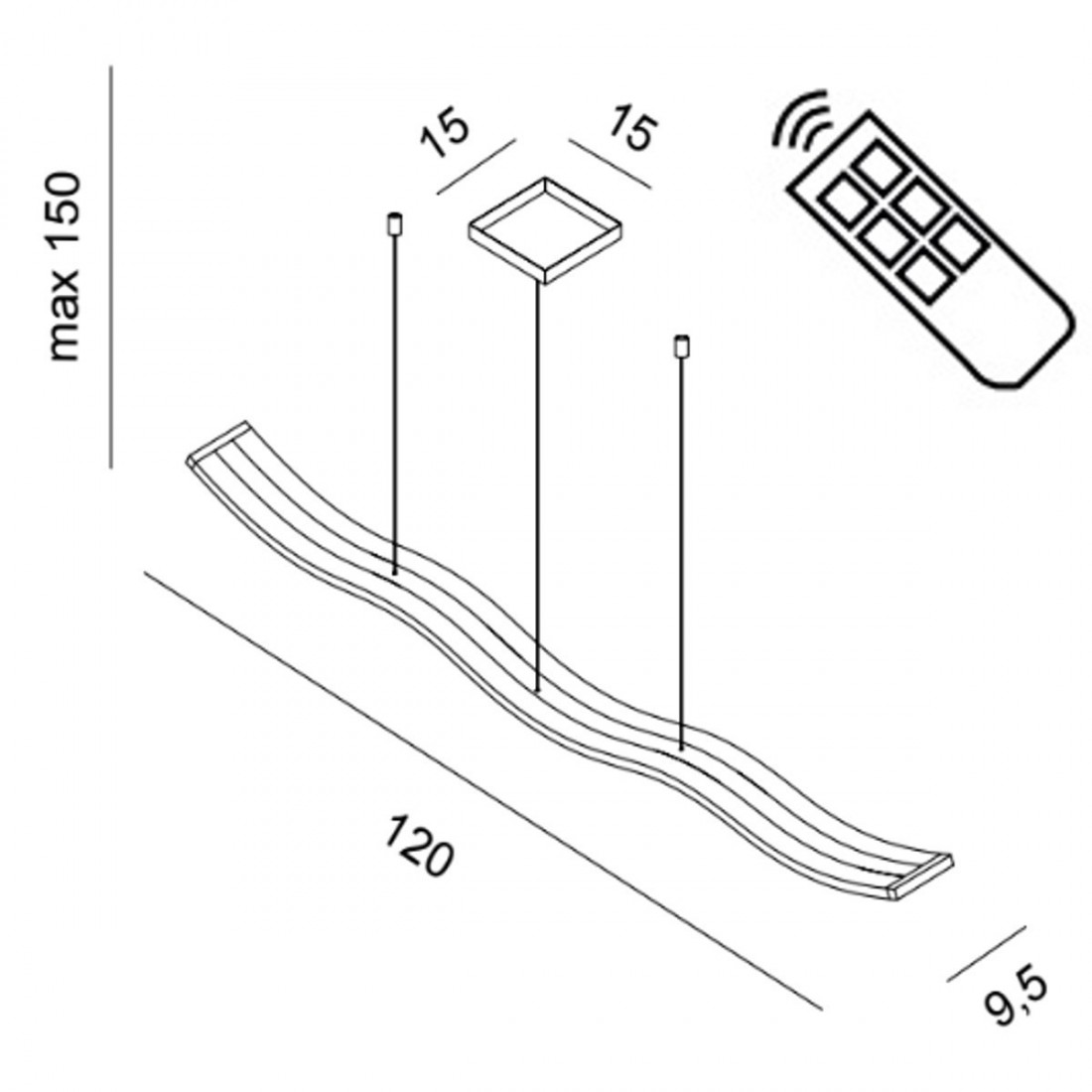 Promoingross ONDA S120 DIM Suspension LED moderne, dimmable
