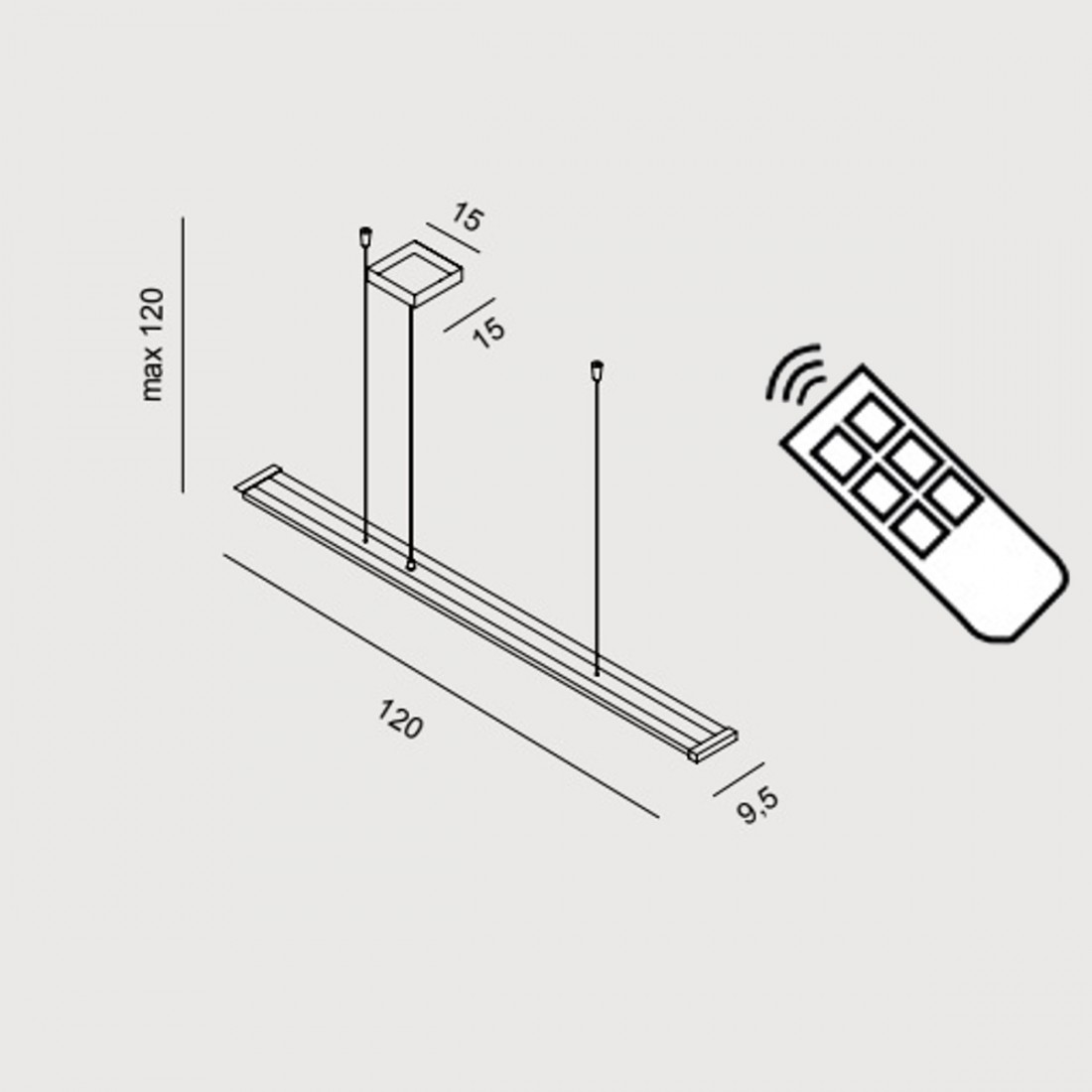 Lampadario LINE S120 DIM Promoingross