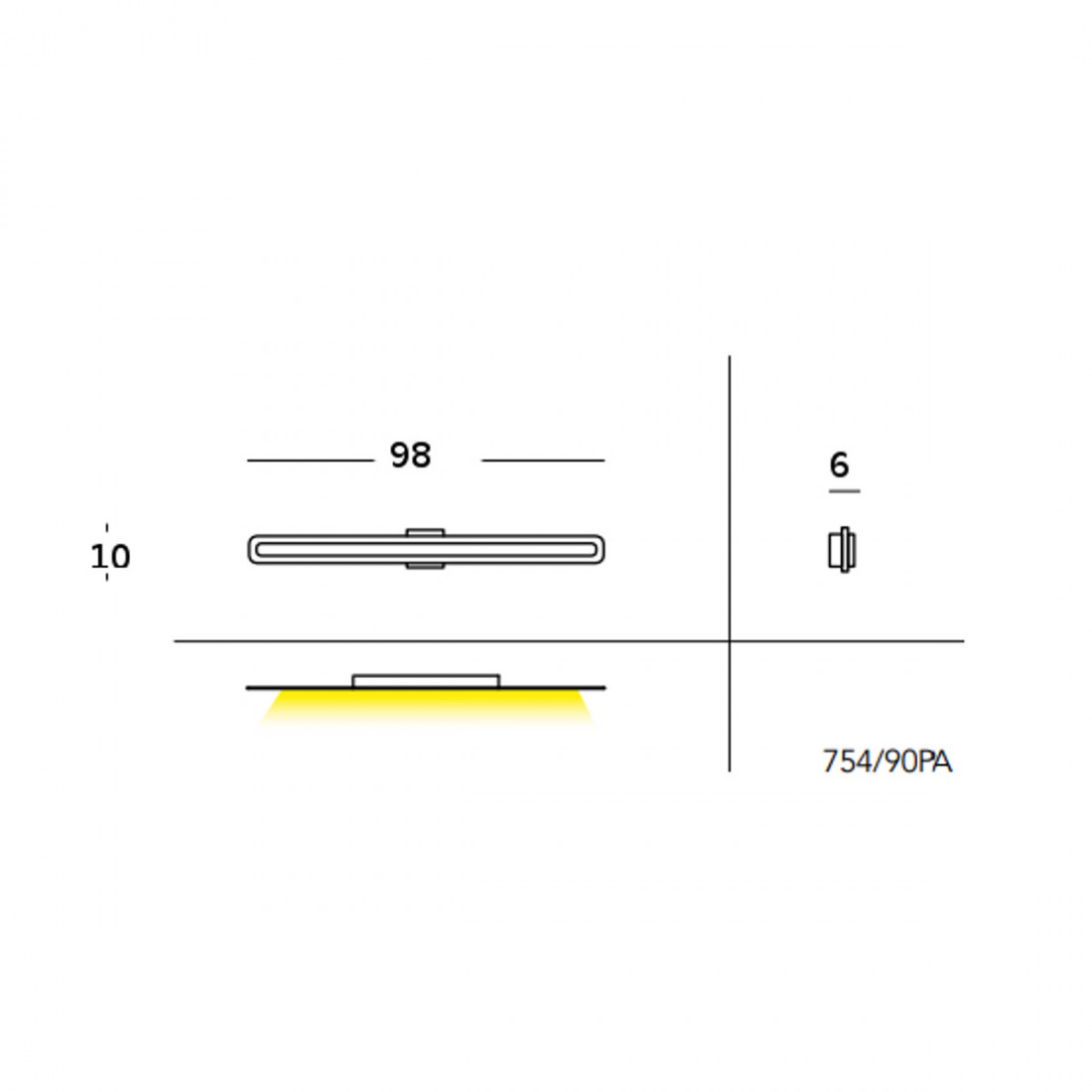 Moderne Deckenleuchte Cattaneo Beleuchtung TRATTO 754 90PA 45W LED