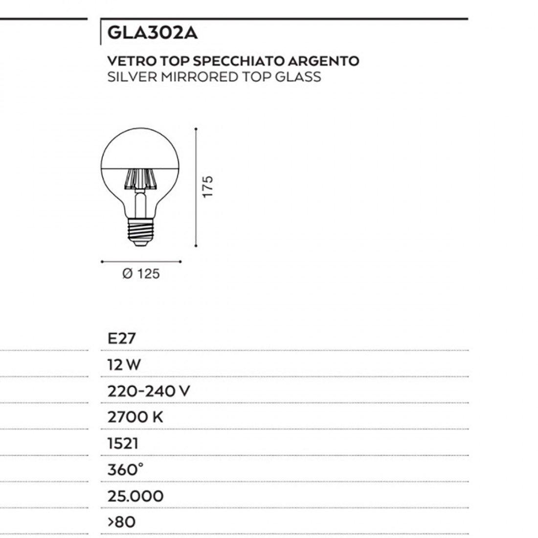 Lampadina Gea Led GLA302A cupola argento