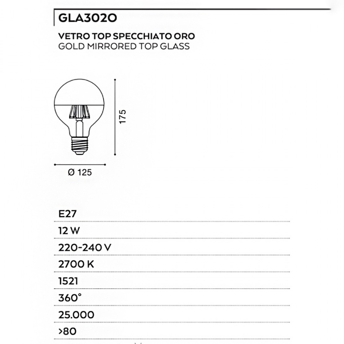 Gea Led LED-Lampe GLA302O GOLD Kuppel
