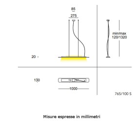 Lustre moderne Cattaneo éclairage BISCOTTO 765 100S LED