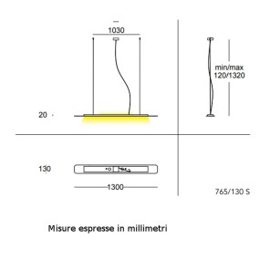 Araña moderna Cattaneo iluminación BISCOTTO 765 130S LED