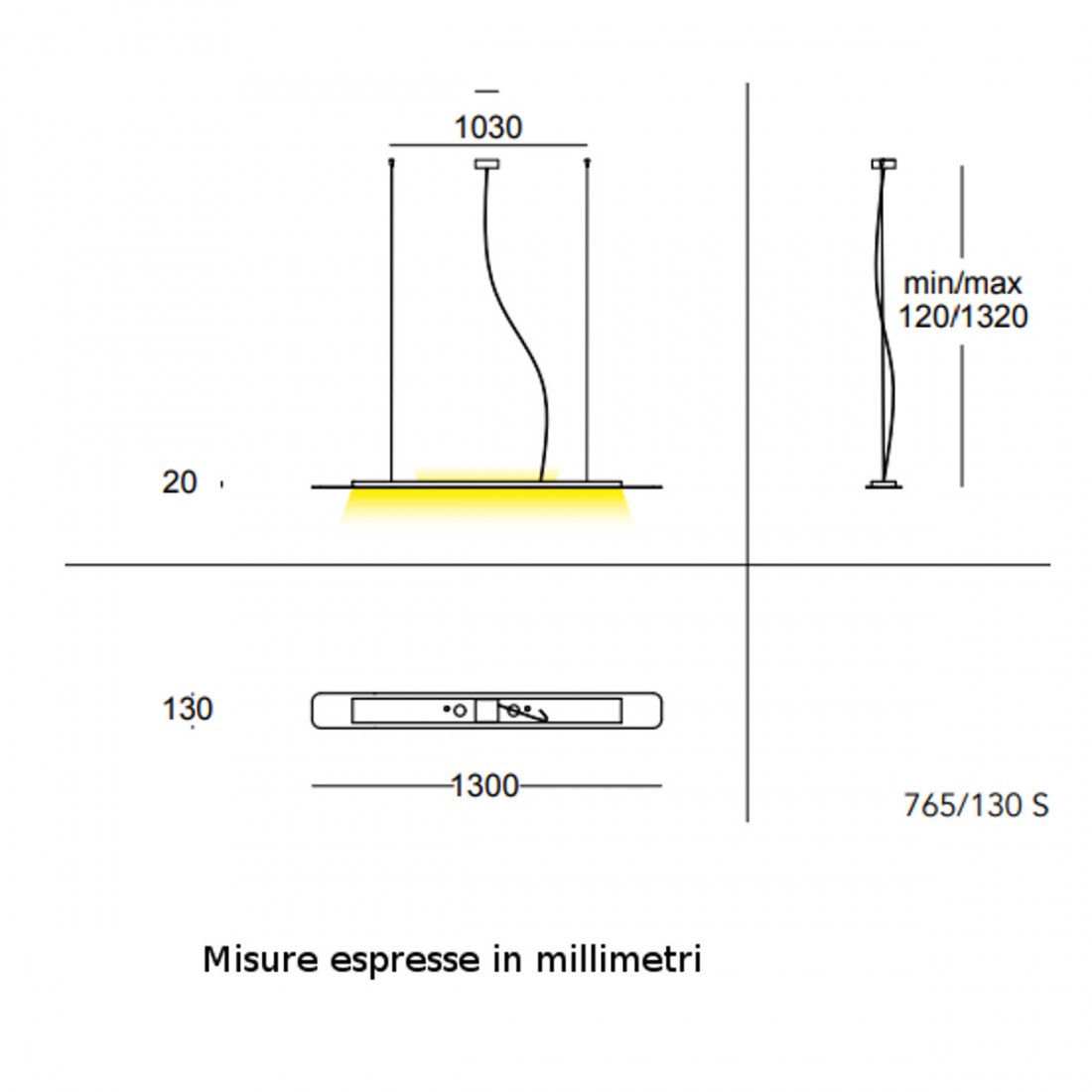 Araña moderna Cattaneo iluminación BISCOTTO 765 130S LED