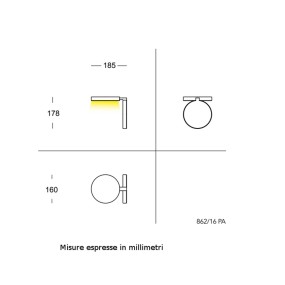 Applique moderne Cattaneo OLIMPIA 862 16PA LED