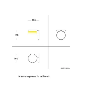 Cattaneo OLIMPIA 862 16 PA Applique murale moderne LED