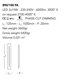 Plafoniera CENTRELINE 890 100PA Cattaneo illuminazione