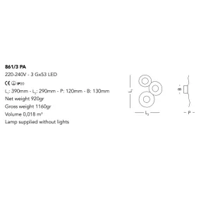 Applique MICKEY 861 3PA Cattaneo illuminazione