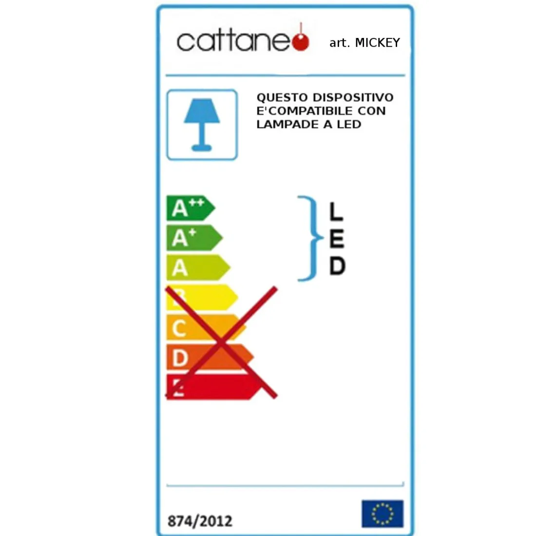 Applique moderne Cattaneo MICKEY 861 6PA LED