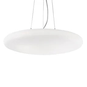 Pendelleuchte 5 Lichter D60cm gebrochenes Milch weißes Glas E27 max. 60W.
