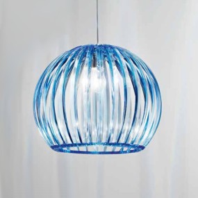 Lampadario moderno Perenz SLICE 5860 C E27 LED sospensione acrilico blu trasparente