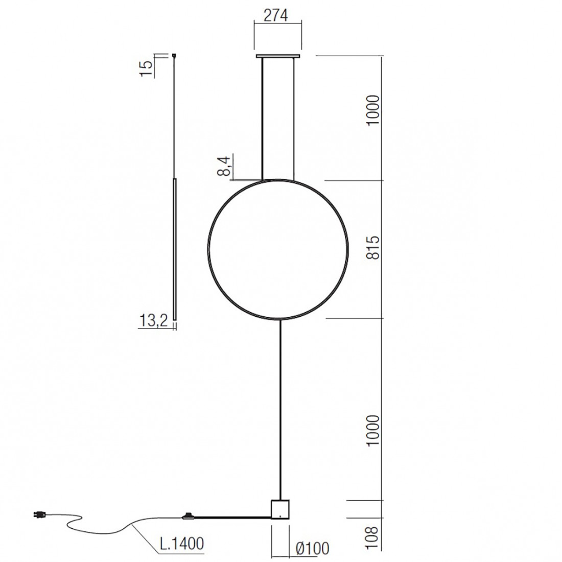 Lámpara de pie Redo Group SLICK 01 2199 LED