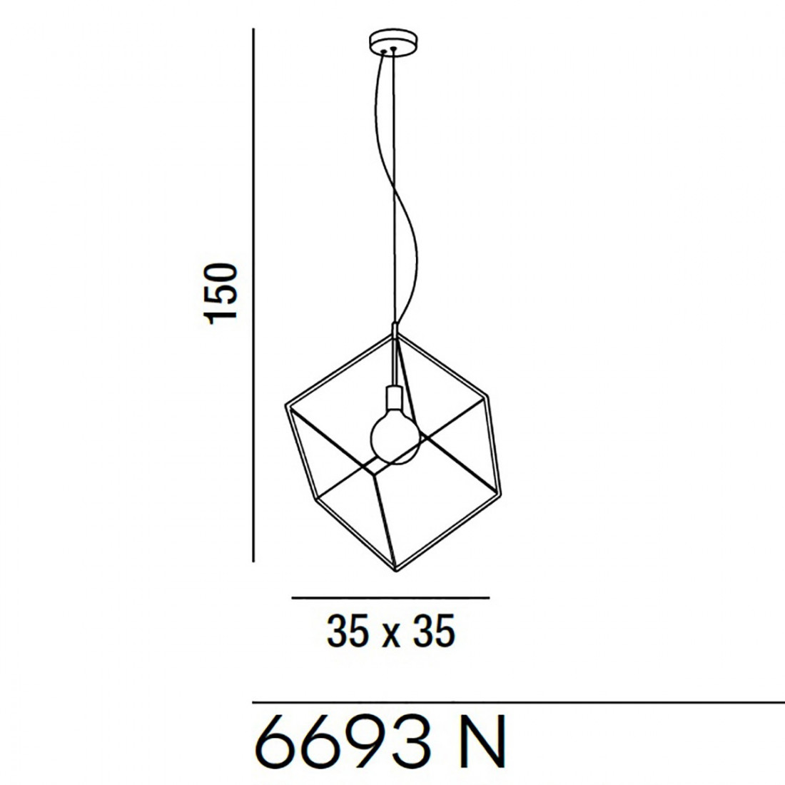 Sospensione CUBE 6693 Perenz illuminazione