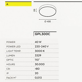 Plafonnier moderne Gea Led BIHAM R GPL300C LED, plafonnier