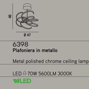 Perenz NEST 6398 B LC LED 3000°K plafonnier moderne en métal blanc