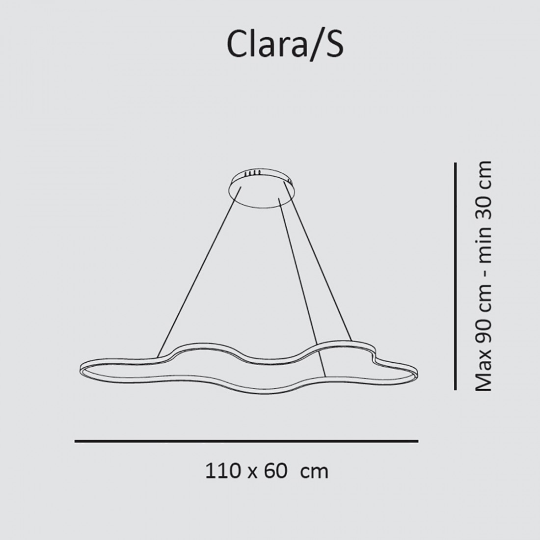 Sikrea CLARA S suspension aluminium lustre LED