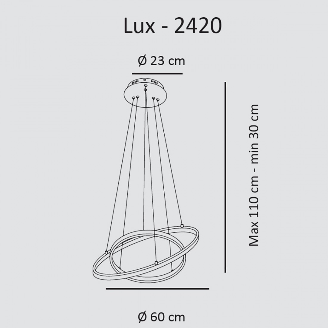 Kristallleuchter LUX 2420 mit LED-Ringen
