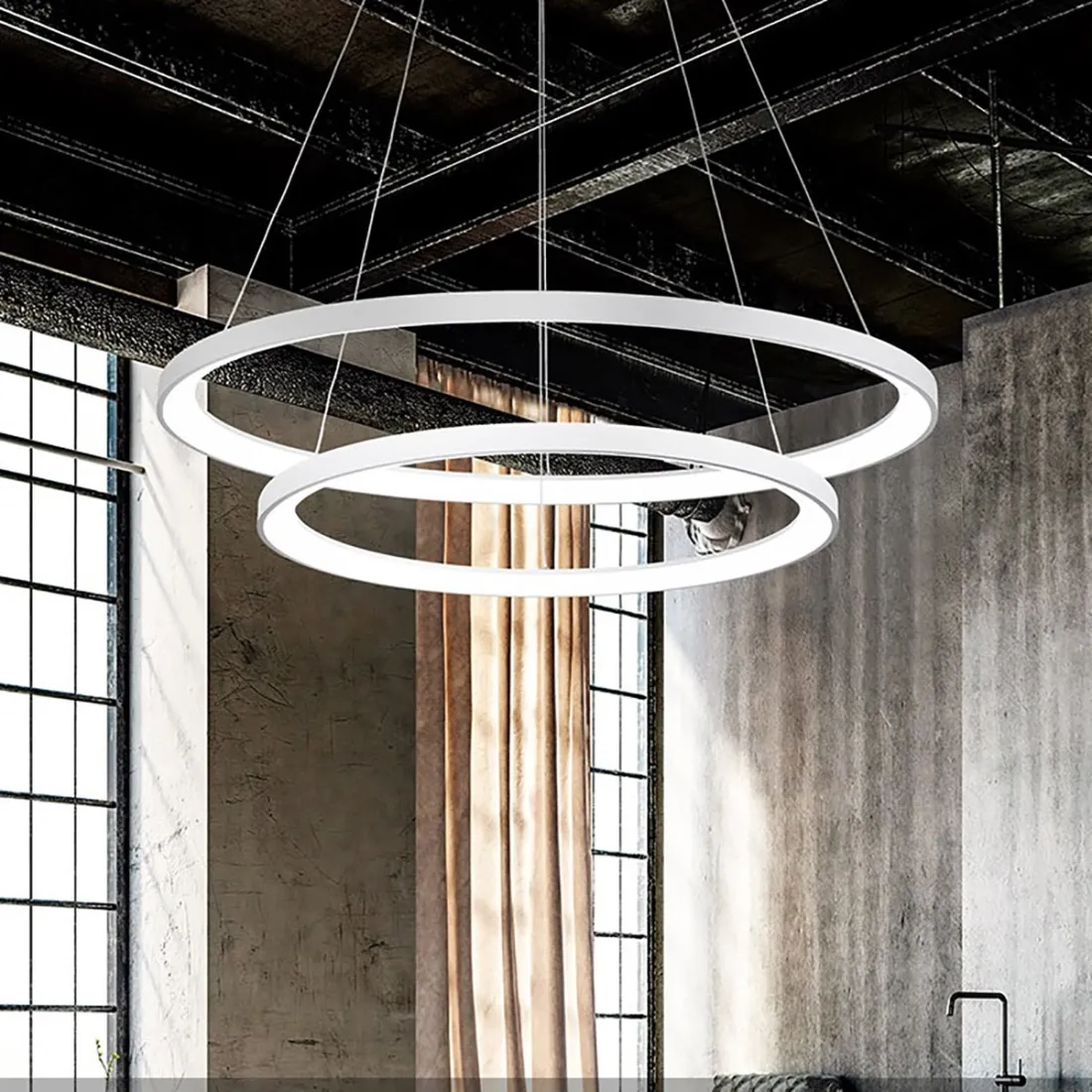 Lampadario anelli Gea Luce KRIZIA S2 B