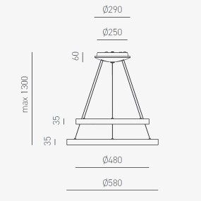 Lustre anneau LED Gea Luce KRIZIA S2 B 88W