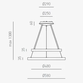 Lustre anneau LED Gea Luce KRIZIA S2 B 88W