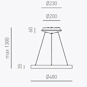 Lampadario anello Gea Luce KRIZIA SP B
