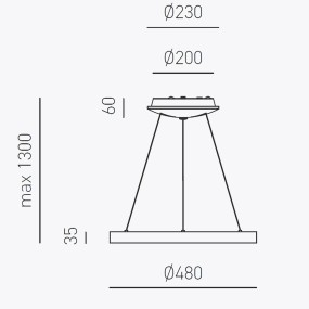 Gea Luce KRIZIA S O lustre à anneau classique à LED doré