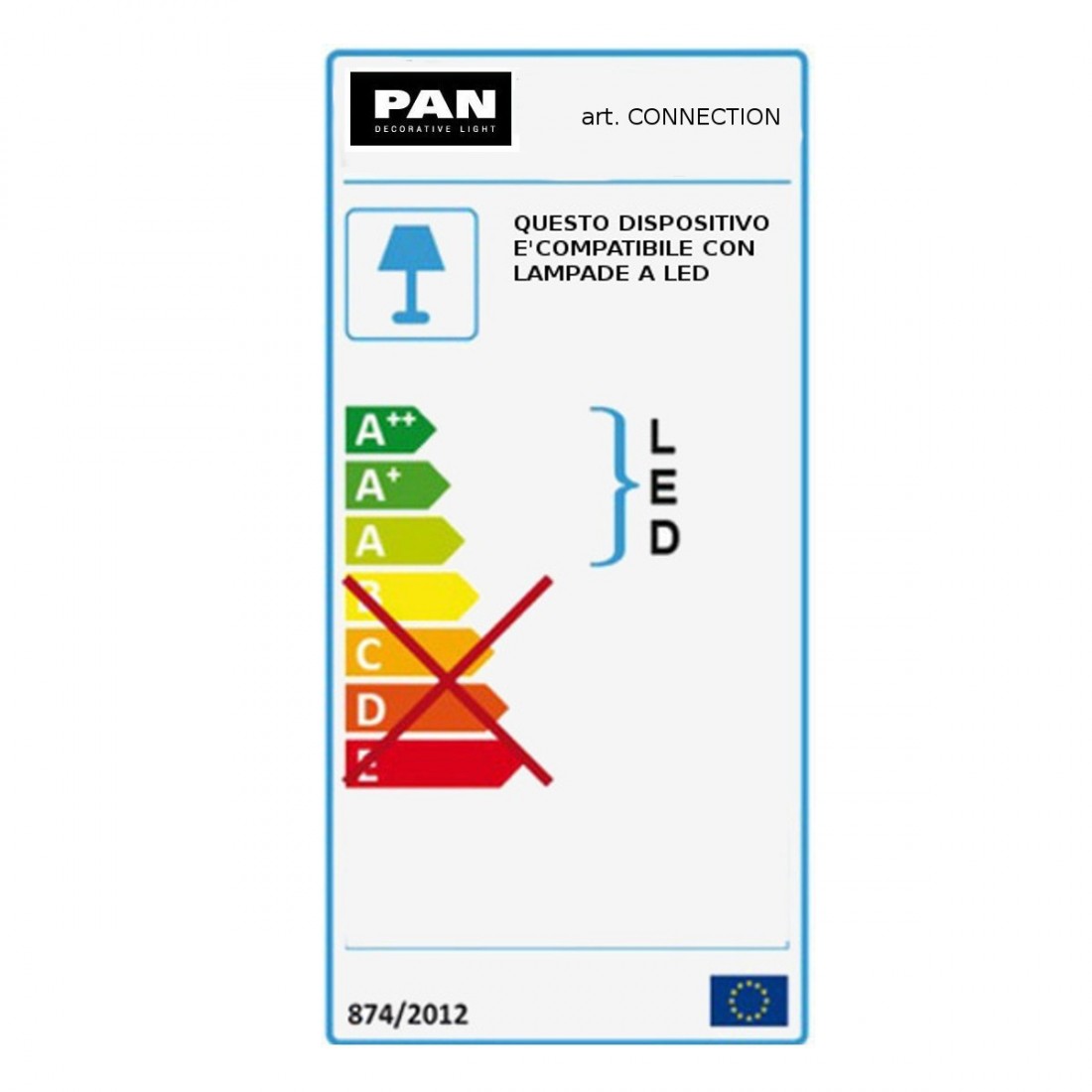 Applique classique PAN International CONNECTION EST170 E27 LED de couleur rouille