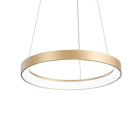 Gea Luce KRIZIA S O lámpara de araña LED dorada con anillo clásico