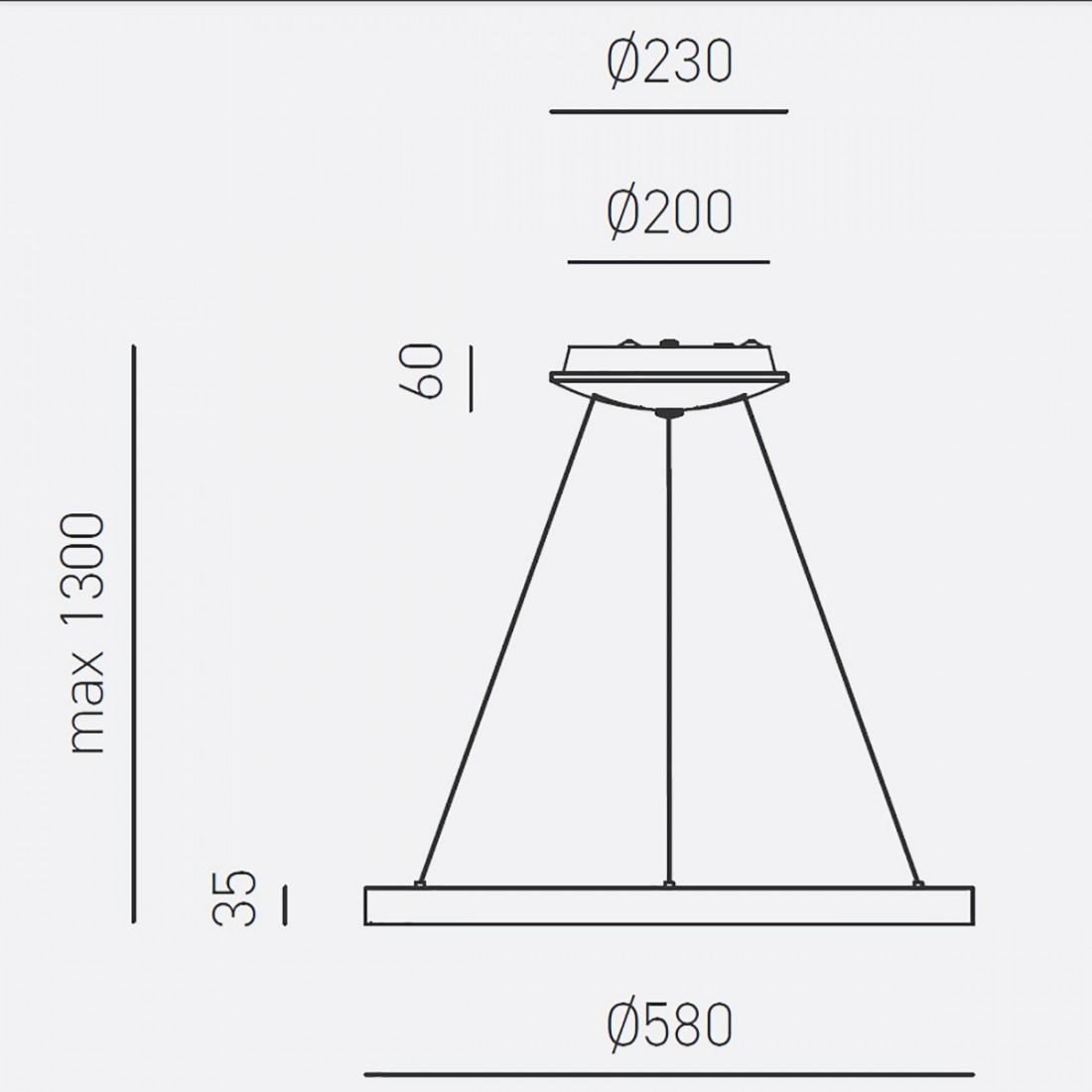 Gea Luce KRIZIA SM B lustre annulaire moderne à LED blanc