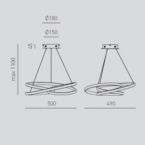 Lampadario led Gea Luce DIVA SP B moderna