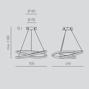 Lampadario led Gea Luce DIVA SP O moderna