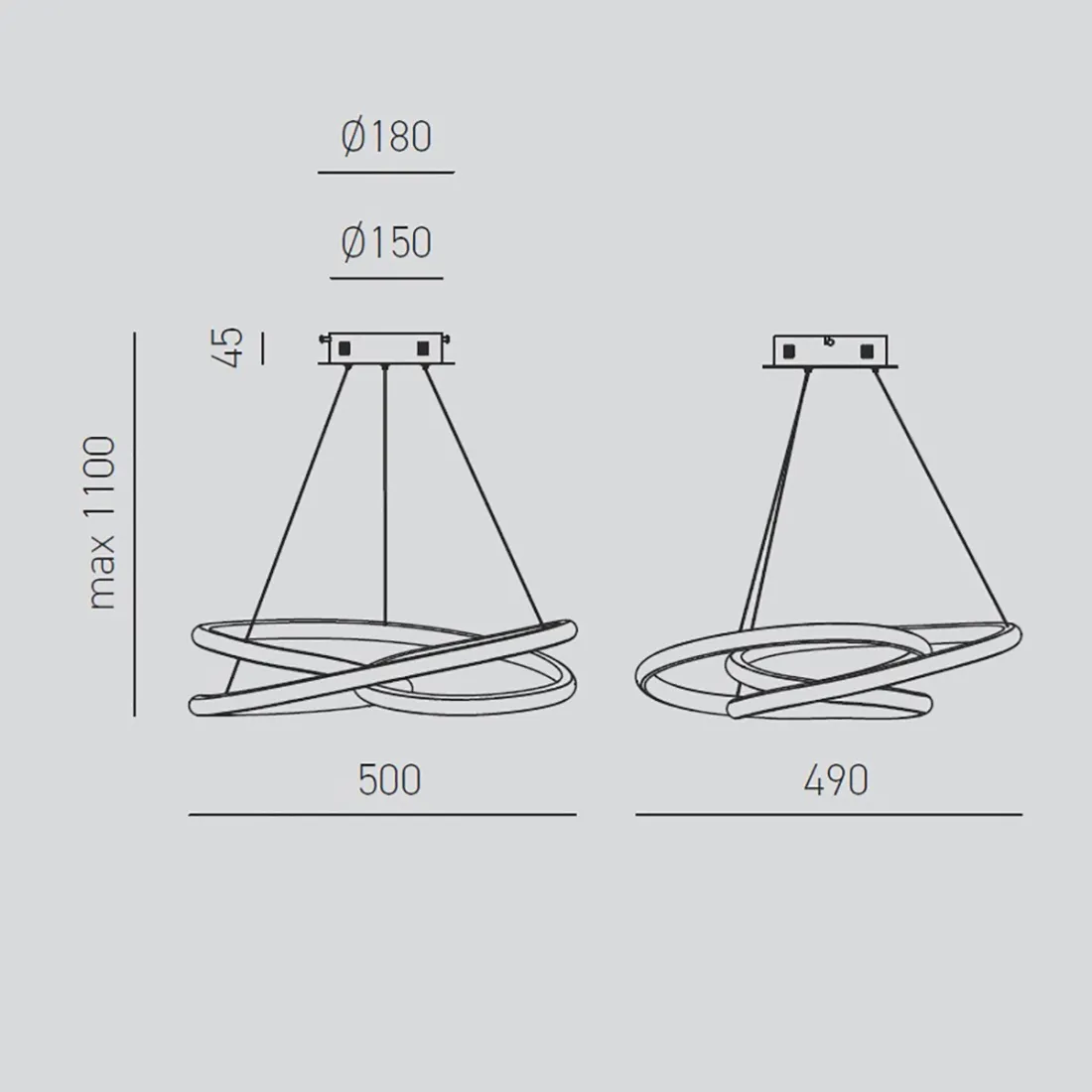 Lampadario led Gea Luce DIVA SP O moderna