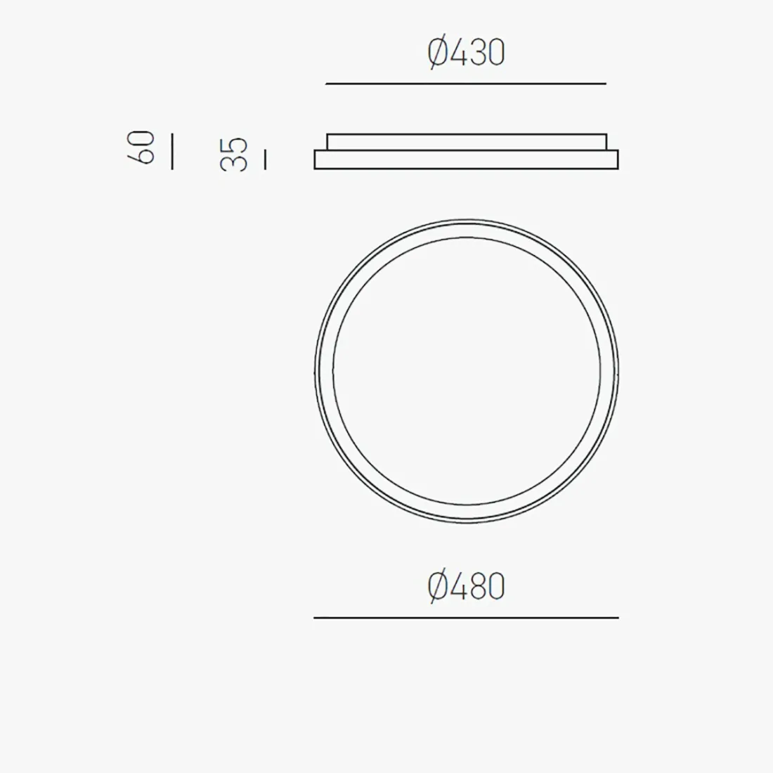 Plafonnier LED Gea Luce KRIZIA PM O 38W 3000K
