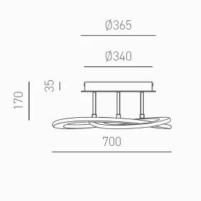 LED Deckenleuchte Gea Luce YARA PG weiß modern dimmbar