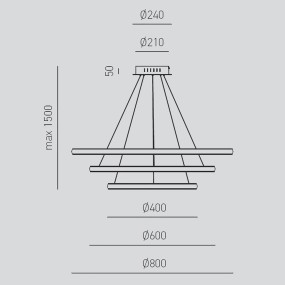 Lampadario moderno Gea Luce IOLE S3 B 62W LED