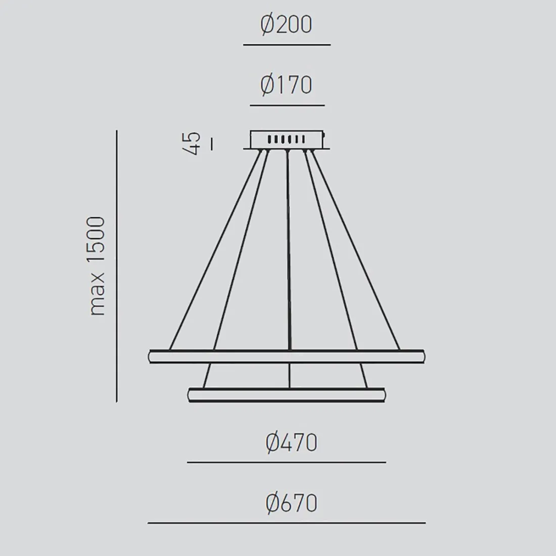 Lustre led Gea Luce IOLE S2 dimmable classique
