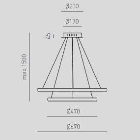 Lampadario moderno Gea Luce IOLE S2 42W LED