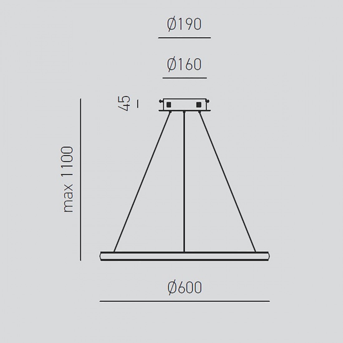 Lustre moderne Gea Luce IOLE S1 B 28W LED