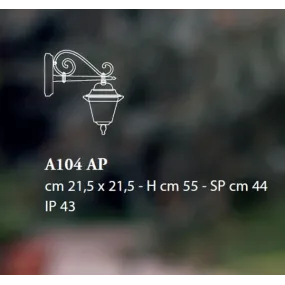 FE-GORIZIA A104 AP E27 Applique LED IP43 bras extérieur lampe murale décorée aluminium