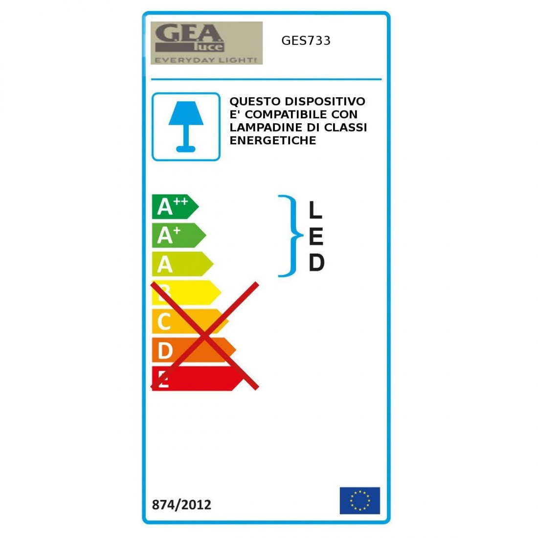 Gea Led STELE UP GES733 E27 LED IP44, en aluminium gris anthracite