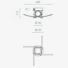 Plafón moderno Gea Luce TOSCA P4 3000°K 60W LED