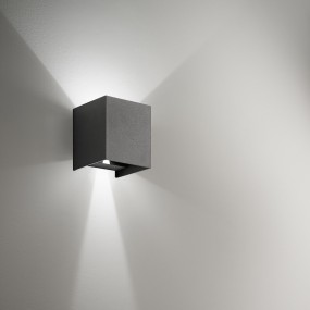 Applique alluminio Gea Led HENK Q GES861N LED IP54 4000°K fascio regolabile lampada parete biemissione moderna cubo esterno