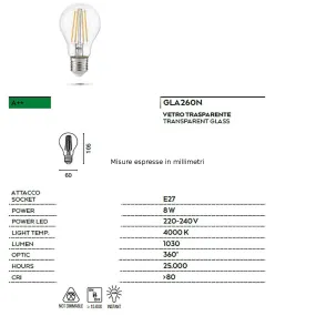 Gea Led GLA260N E27 LED pour douille E27, lumière naturelle
