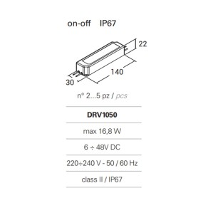 PAN International MICROLED DRV1050 IP67 16,8 W alimentation externe